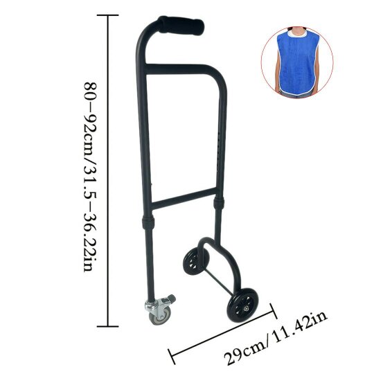 Havendro Adjustable Walking Aid Standing Walking Stick Handrail Castors Non-Slip Handle