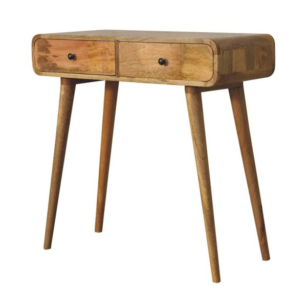 Wyld Haus Rimini Mango Wood Curved Hallway Console Table