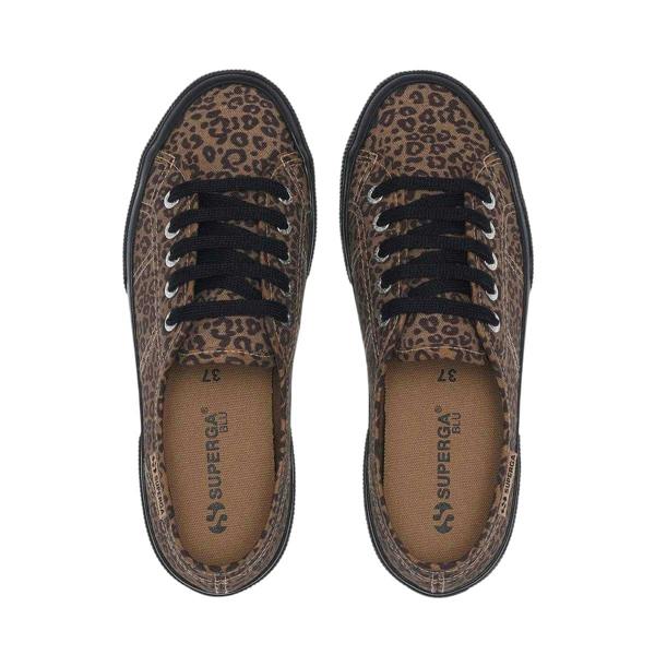 Superga Womens/Ladies 3750 Leggera Leopard Print Trainers - Black/Beige - 