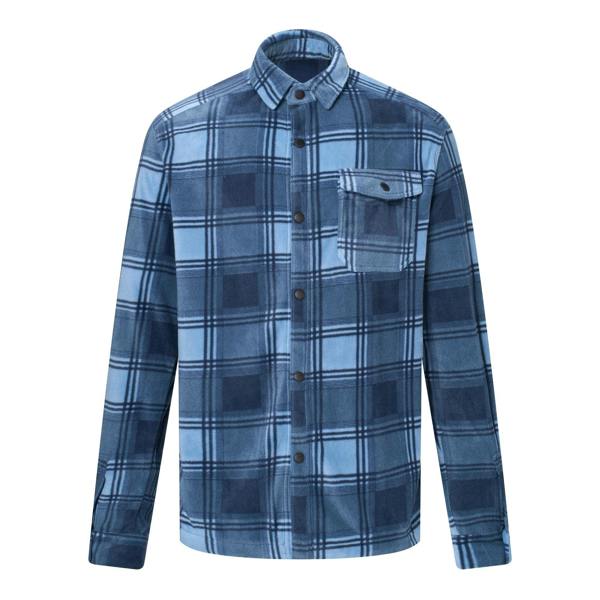 Regatta Mens Frankie Checked Fleece Shirt - Dusky Blue/Grey Mirage - 