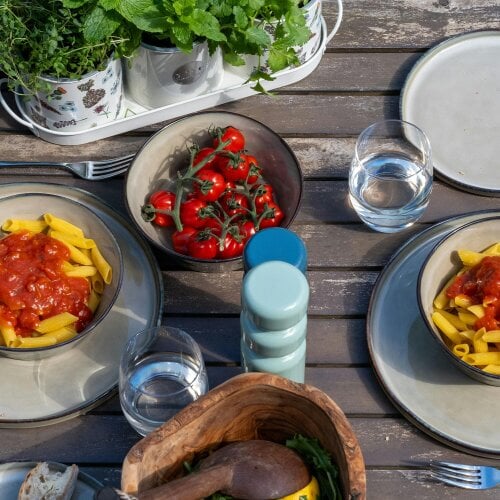 Scandi Home Oslo Ceramic Bowls, Set of 4, 17.5cm, Oatmeal Reactive Glaze