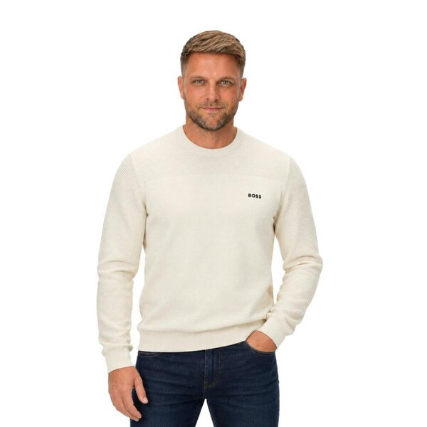 BOSS Momentum-X Crew Neck Jumper Natural