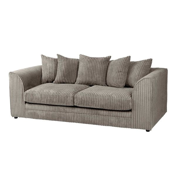 SQUAREBOXX Dylan Jumbo Cord 3+2 Seater Fabric Sofa in Grey