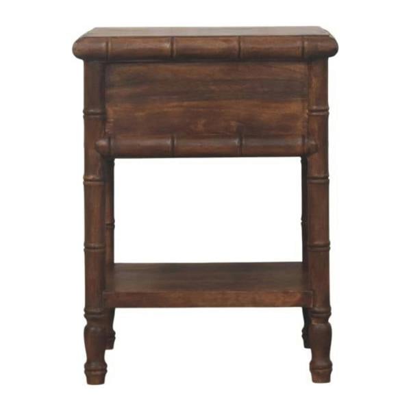 Artisan Furniture Solid Wood Bamboo Carved Bedside Table