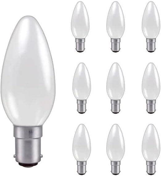 Eveready 10 x Eveready 25W SBC B15 Opal Candle Light Bulbs