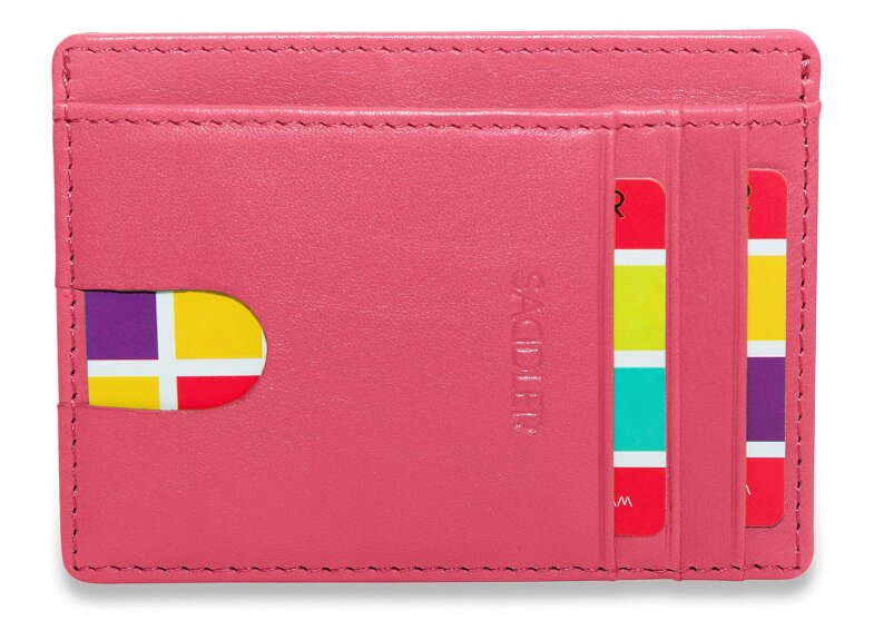 SADDLER Slim Leather Card Holder "Stella" – Handmade by Saddler |Gift Boxed - Fuchsia