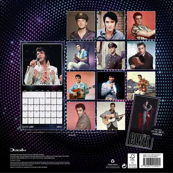 Elvis Presley Calendar 2027, Wall Calendars, Month To View, Entertainment, Gift