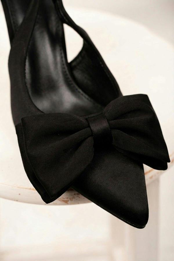 ikrush Octavia Satin Bow Pointed Toe Heels