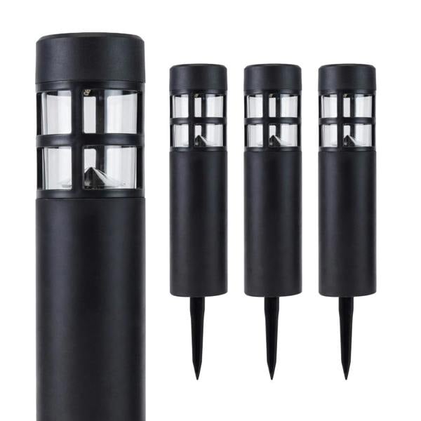 Gardenwize Pack of 4 Solar Stake Lights – Pillar LED Pathway Lights