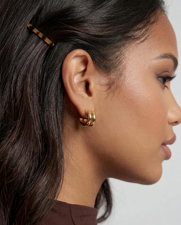 Elk & Bloom Double C 14k Gold Huggie Hoops