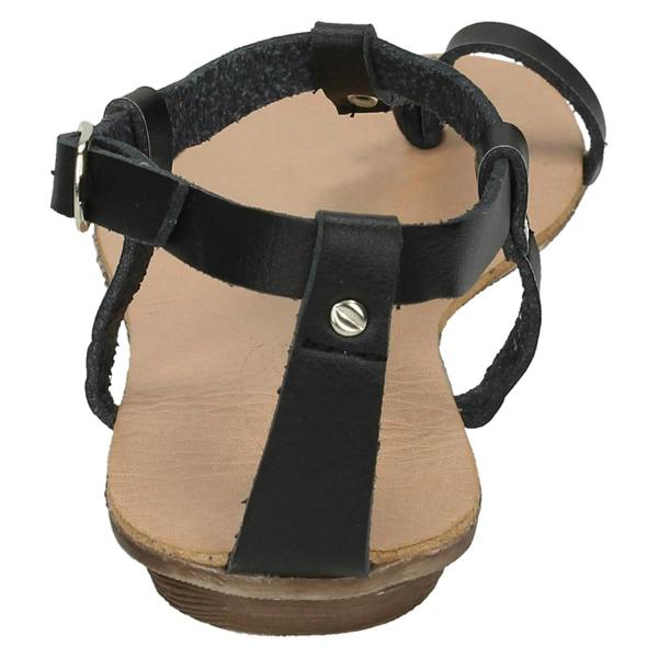 Spot On Ladies Spot On Flat Toeloop Sandal Ankle Strap