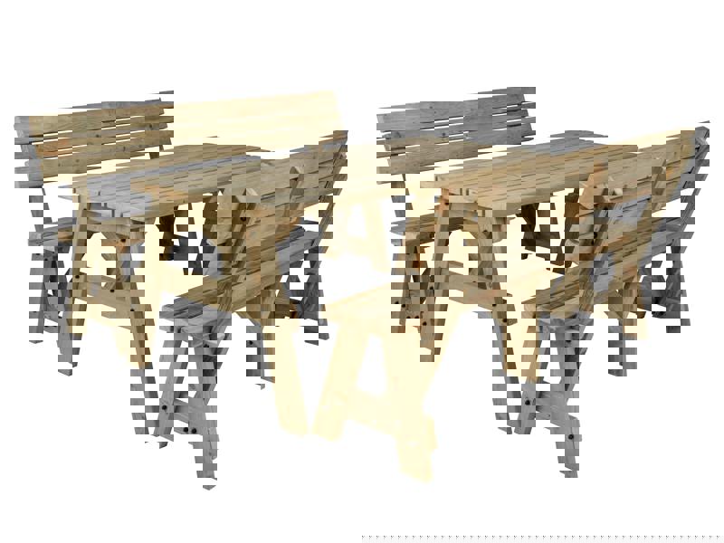 Arbor Garden Solutions Victoria Picnic Table and Benches Set With Backrest