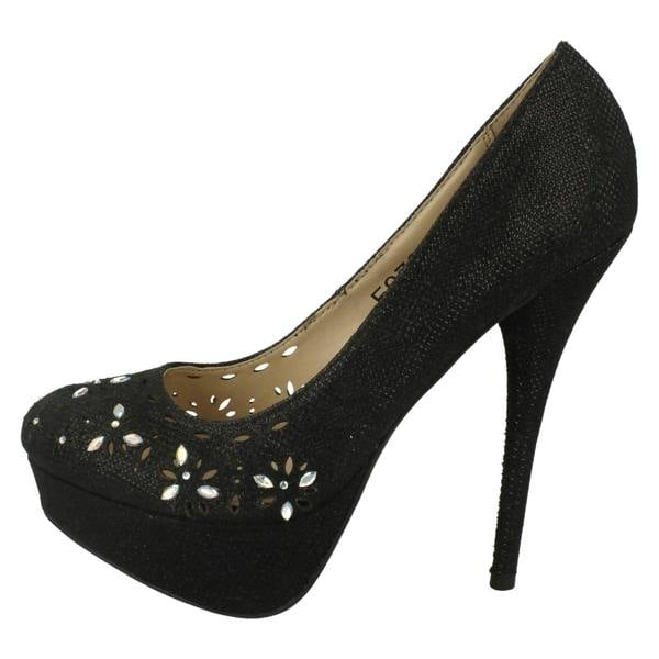 Anne Michelle Ladies Anne Michelle Glitter Stiletto Heels