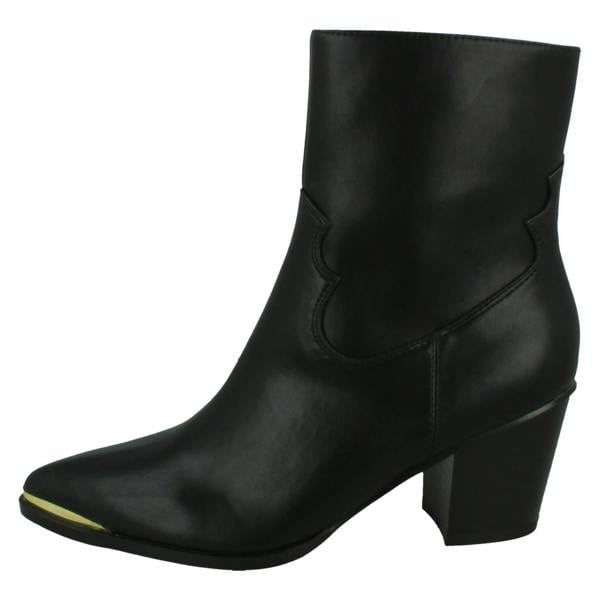 Spot On Ladies Spot On Mid Cuban Heel Cowboy Ankle Boots F51228