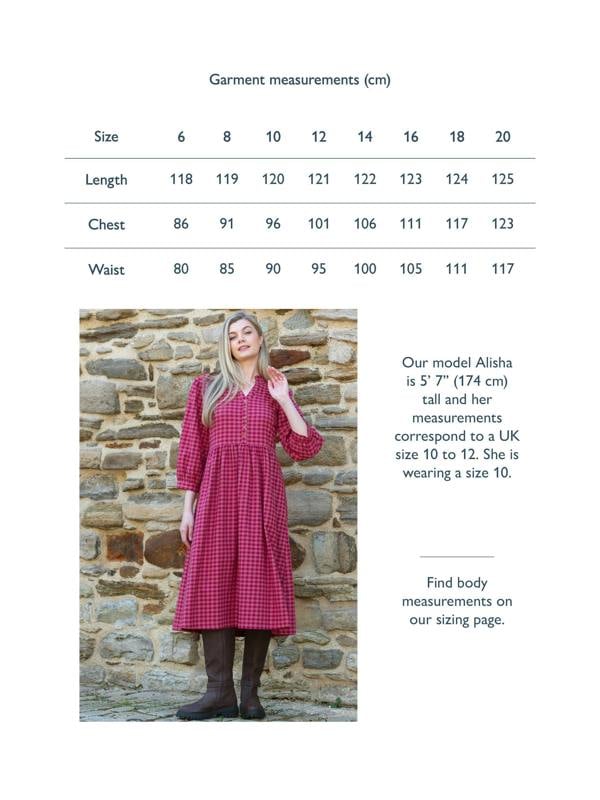 Kite Womens Organic Damson Check Worgret Flannel Dress