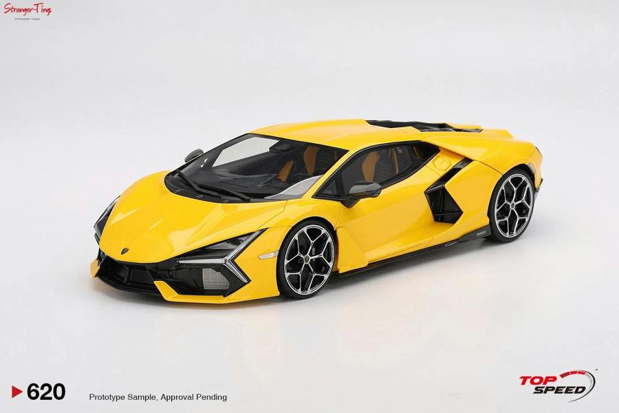 a yellow sports car on a white background