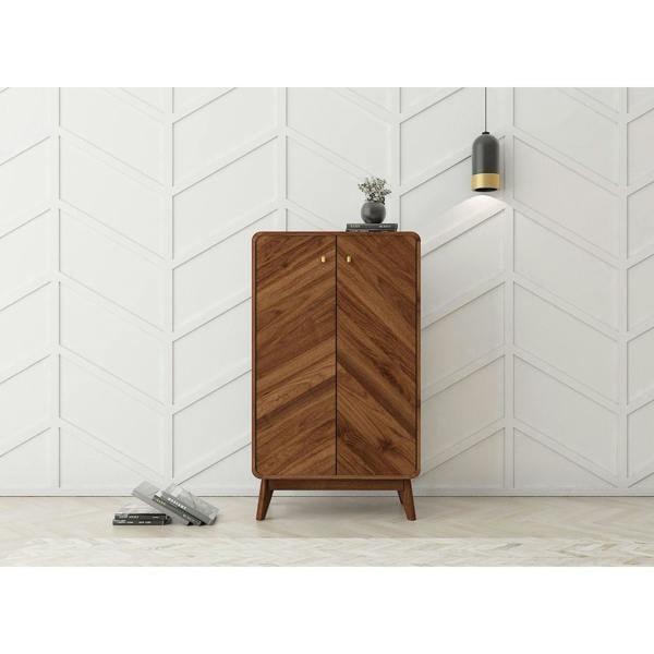 Shoe cupboard on show in a modernly decorated room.