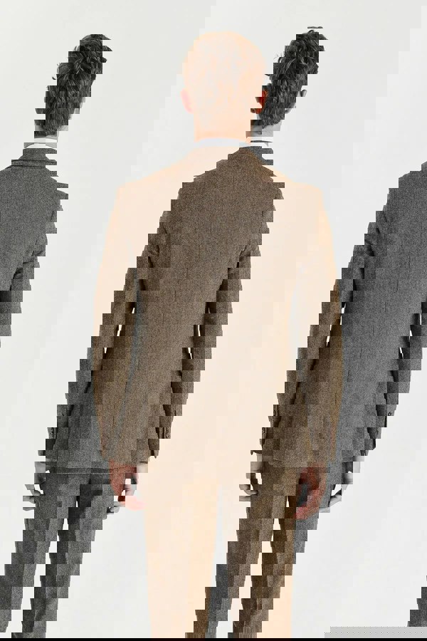 Paul Andrew Oscar - Men's Brown Wool Blend Tweed Blazer