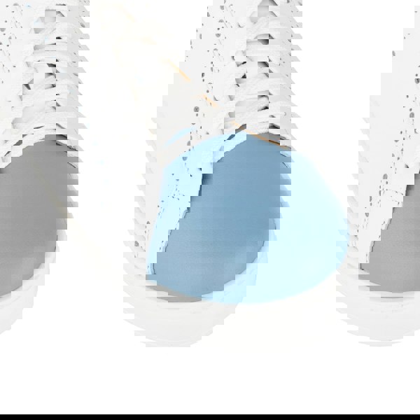 Embassy London Serena - White & Blue - Women’s Leather Trainer with Brogue Details