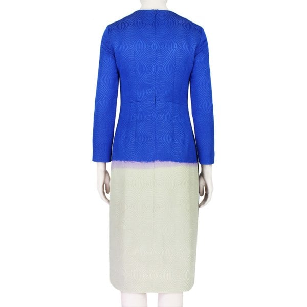 Dries Van Noten slim fitting abstract flower dress with textured concentric pattern