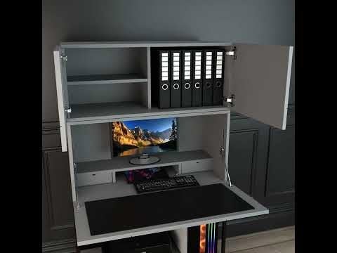 Gillmore Adriana Bureau Desks With Cupboard