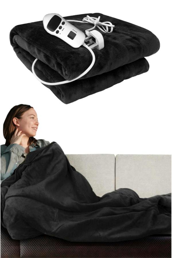 Ezysleep Cosy Heated Over Throw Fleece Blanket With Adjustable Control