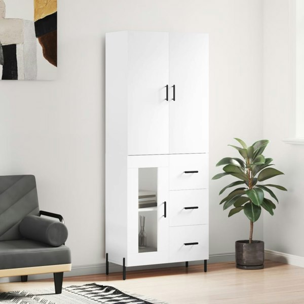 Berkfield Highboard White 69.5x34x180 cm Engineered Wood