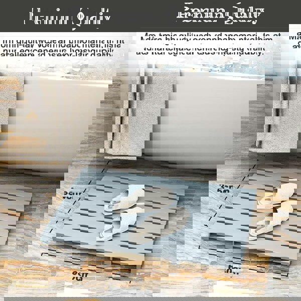 MANTRARAJ Bamboo Bathroom Bath Mat 60x35cm Non-Slip Feet Ideal for Indoor & Outdoor Use Bathroom Duckboard