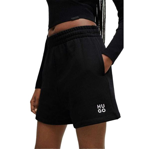 Hugo Womens/Ladies Cotton Elasticated Waist Sweat Shorts - Black - 