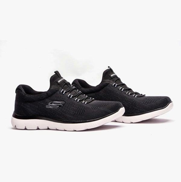 Skechers 150113/BKW SUMMITS-FUN FLARE Womens Shoes Black/White