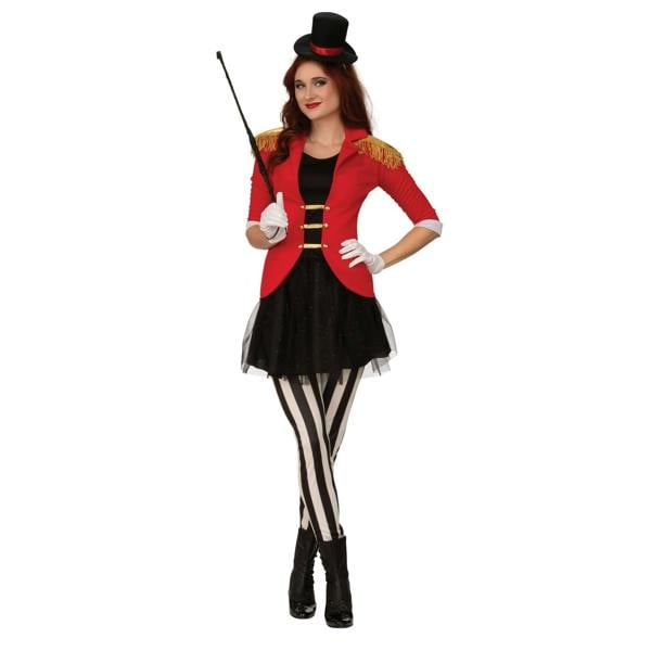 Bristol Novelty Womens/Ladies Ringmaster Costume - Red/Black/White - 
