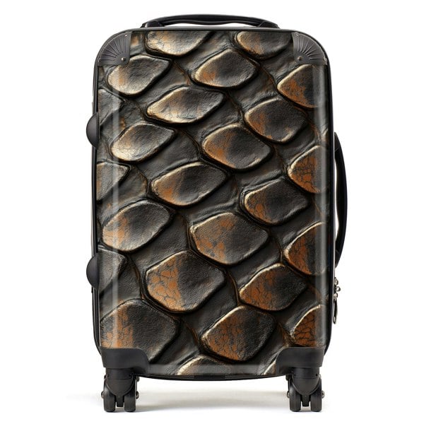 Warren Reed Snakeskin Pattern Print Suitcase