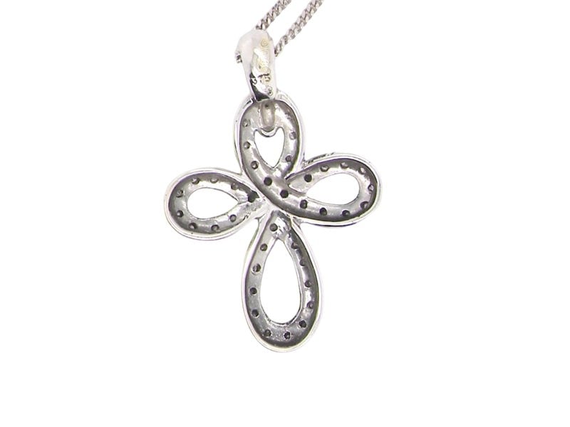 rear view diamond cross pendant