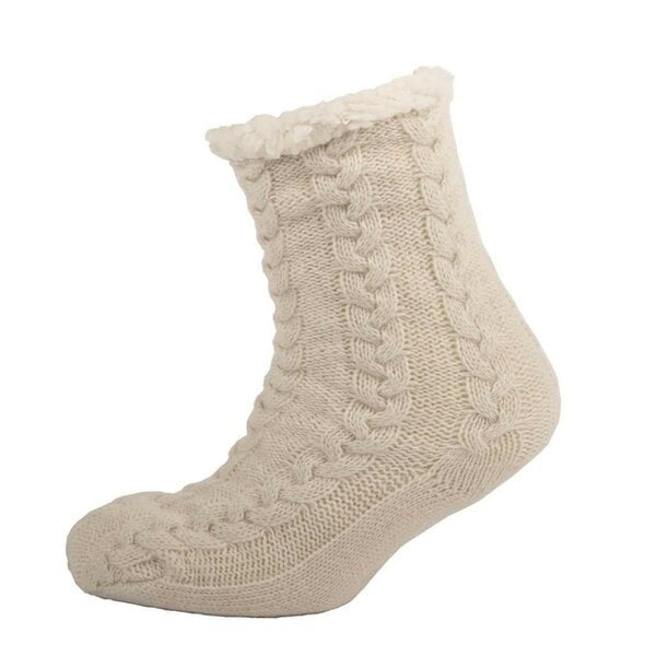 Aran Traditions Aran Cable Slipper Sock - Cream