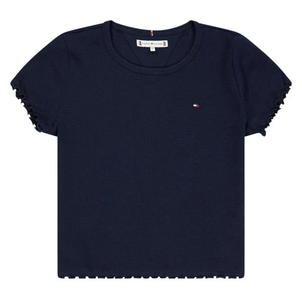 Tommy Hilfiger Childrens/Kids Essential Ribbed Short-Sleeved T-Shirt - Night Navy - 