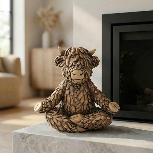 Garden Greatness Hughie Highland Cow Yoga Ornament