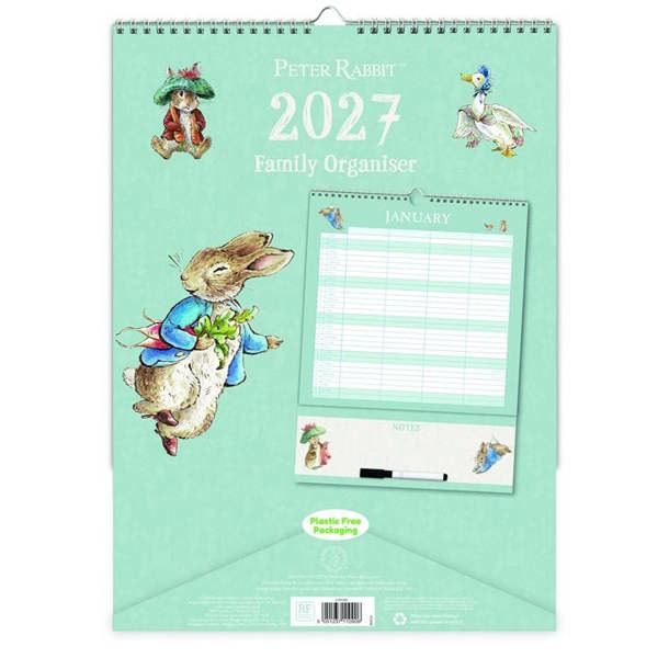 Peter Rabbit Illustrated A3 Family Organiser 2027, Family Planners, Month To View, History & Literature, Gift