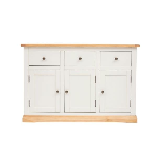 Trevi Off White 3 Drawer 3 Door Sideboard Brass Knob