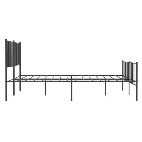 Berkfield Metal Bed Frame with Headboard and Footboard Black 120x200 cm