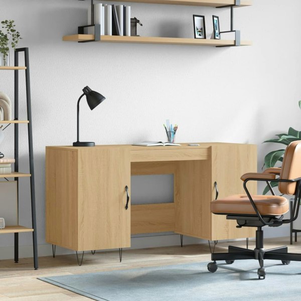 Berkfield Desk Sonoma Oak 140x50x75 cm Engineered Wood