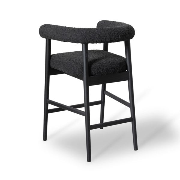 Furniture Edit Spara Black Boucle Counter Bar Stool