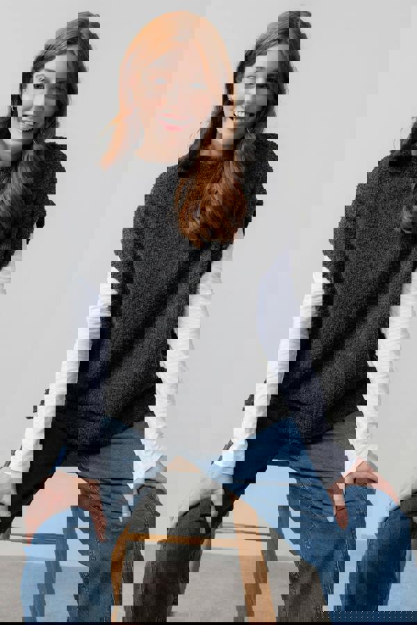 Lily & Me Tabitha Boucle Knit Tank Charcoal