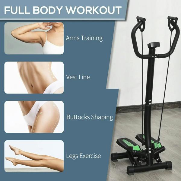 Twister stepper step machine with handlebar and LCD console, side view