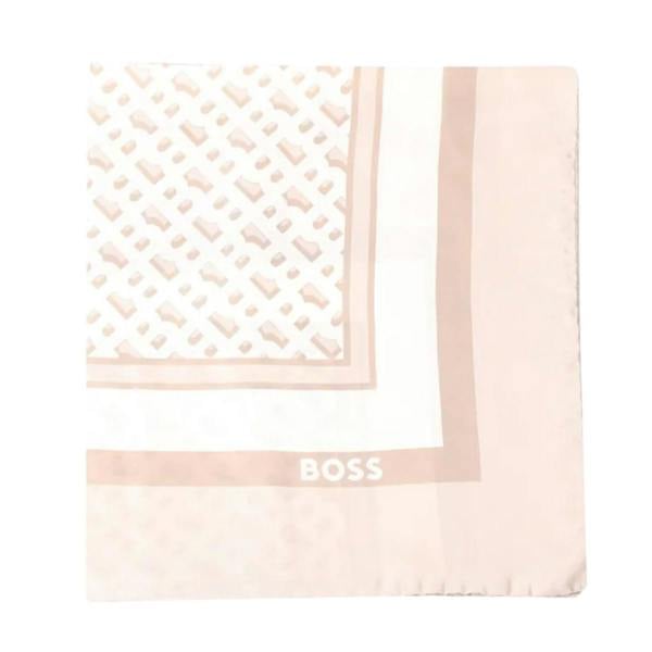 Boss Womens/Ladies Lainy Monogram Silk Scarf - Beige - 
