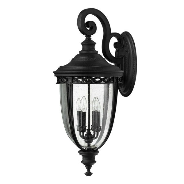 Outdoor IP44 4 Bulb Wall Light Sconce Black LED E14 60W Bulb Outside External Loops