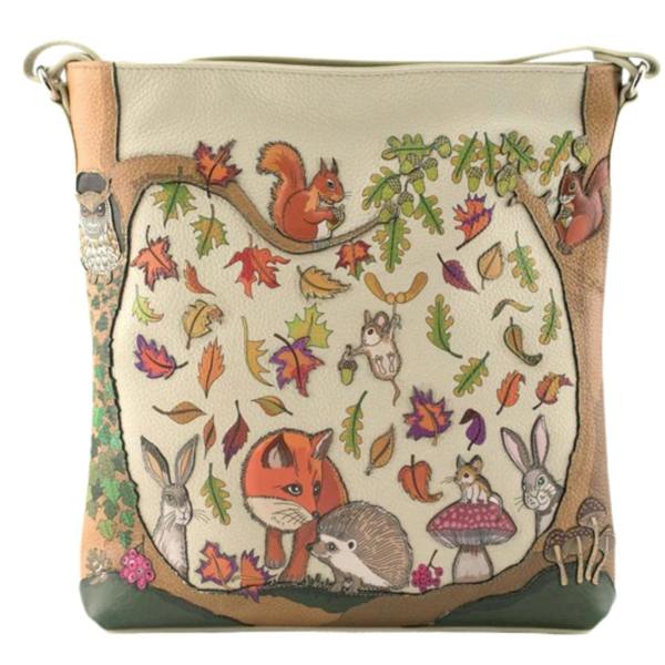 Mala Leather Foxglove Forest Leather Collection - Tall Crossbody Bag