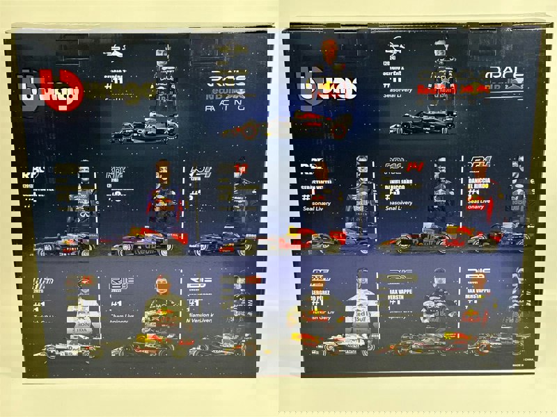 Red Bull Formula 1 Set of 7 Cars with Display Stand 1:43 Scale Bburago 38168