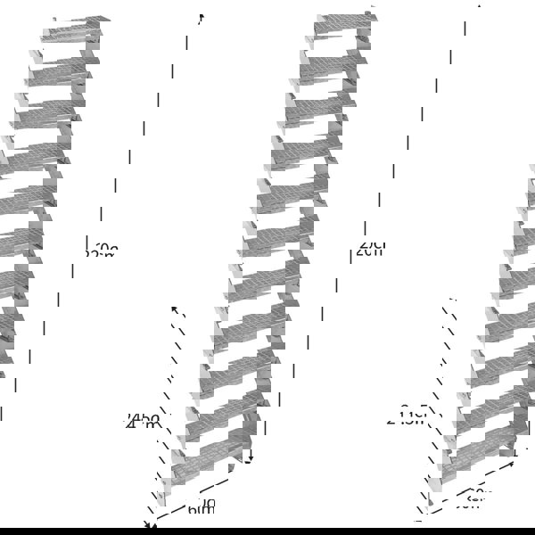 Monstershop Adjustable 11 Section Galvanised Staircase - 600mm Wide