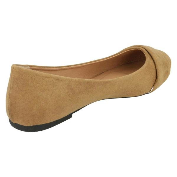 Spot On Ladies Spot On Twist Vamp Trim Ballerinas