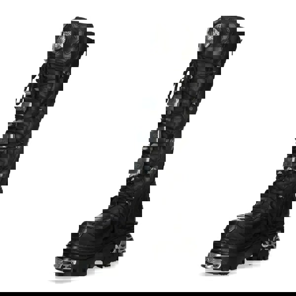 New Rock M-161-C10 Knee High Black Leather Gothic Boots